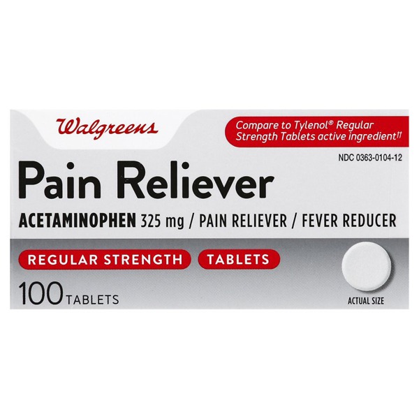 Walgreens Regular Strength Pain Reliever Acetaminophen Tablets 1Source