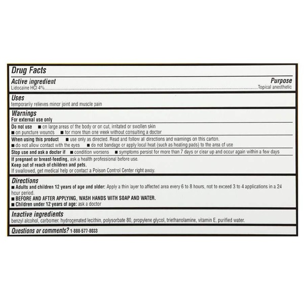 Walgreens Pain Relieving Cream + Lidocaine 1Source