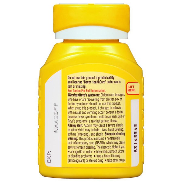 Bayer Aspirin Pain Reliever, 325Mg Tablets 1Source