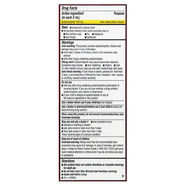 Walgreens Children'S Pain Reliever, Dye Free Grape 1Source