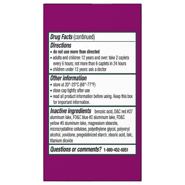 Excedrin Acetaminophen And Caffeine Pain Reliever Caplets 1Source