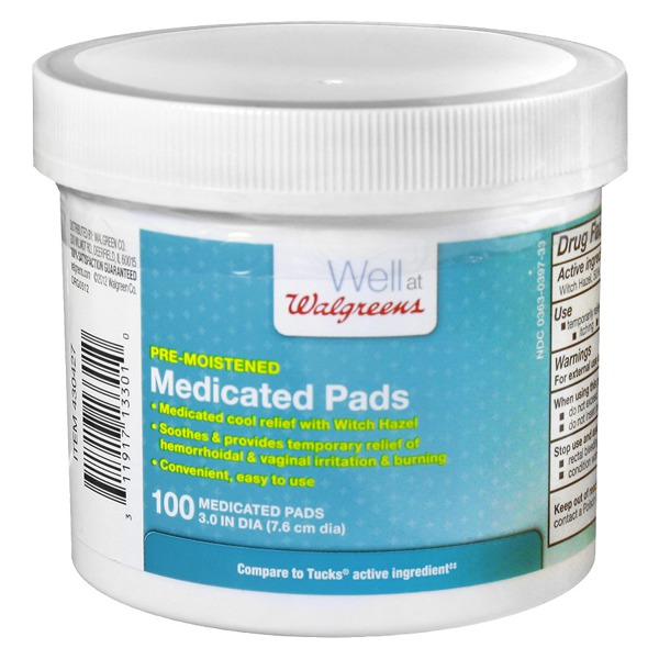Walgreens PreMoistened Medicated Pads 1Source