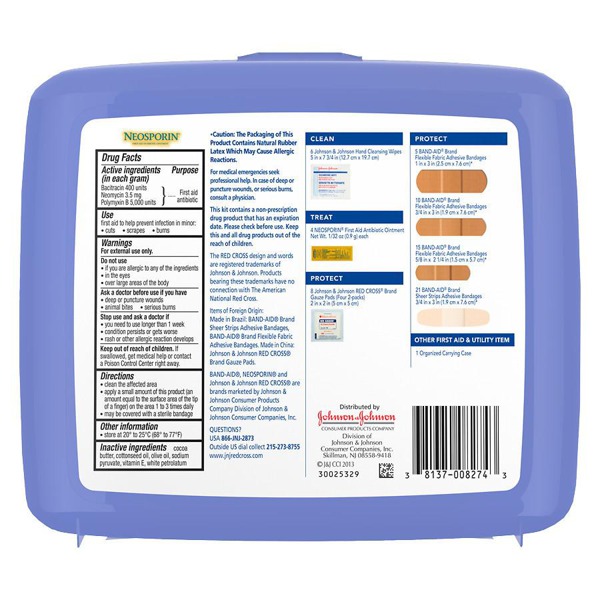 Johnson & Johnson Red Cross Safe Travels First Aid Kit 1Source