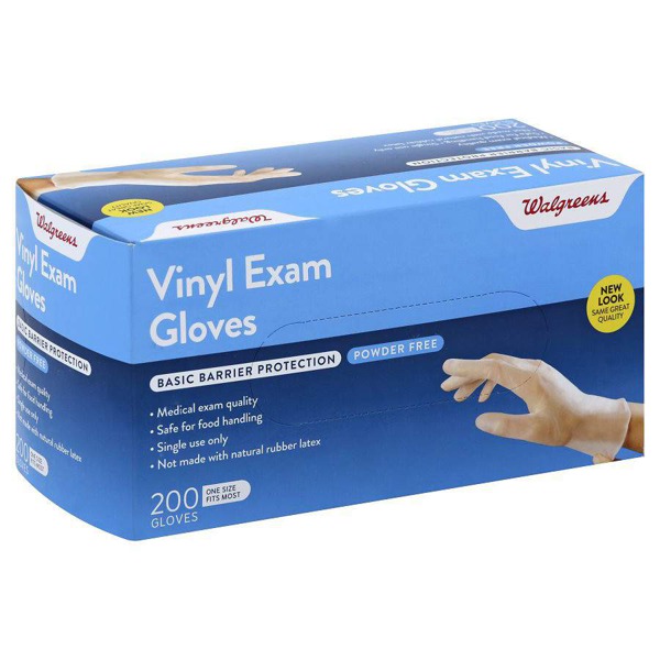 Walgreens Vinyl Gloves Fits Most 1Source