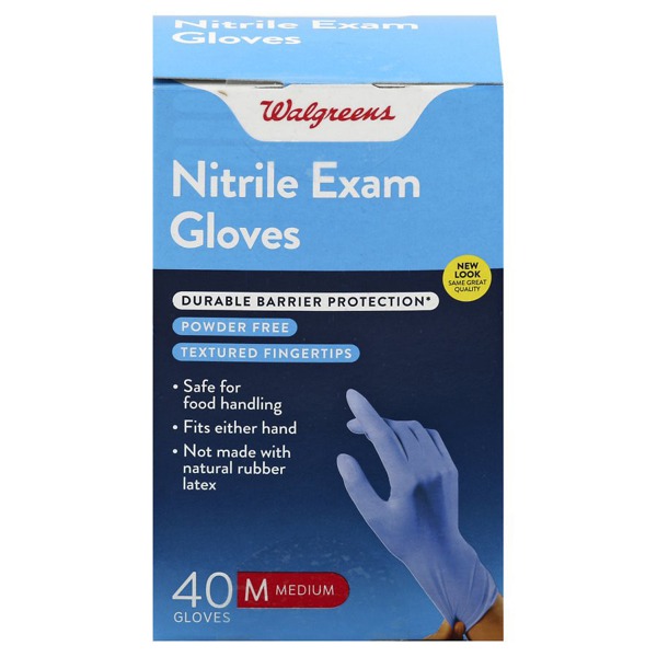 Walgreens Premium Nitrile Medical Exam Gloves Medium 1Source