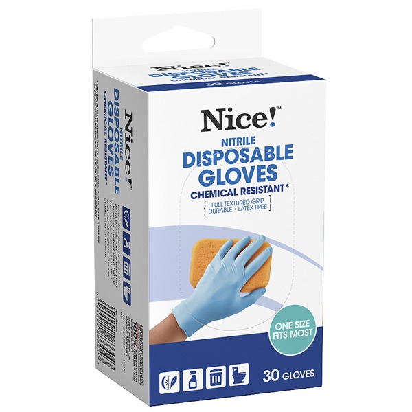 Nice! Disposable Nitrile Gloves One Size Fits Most Blue 1Source