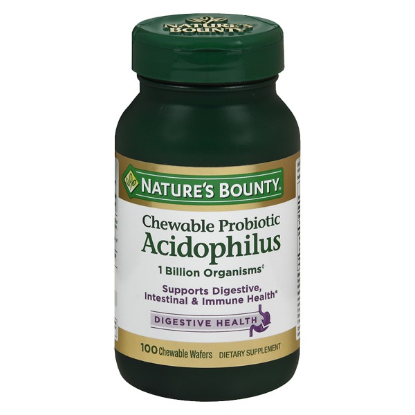 Nature'S Bounty Acidophilus With Bifidum Chewable Probiotic Natural Strawberry 1Source