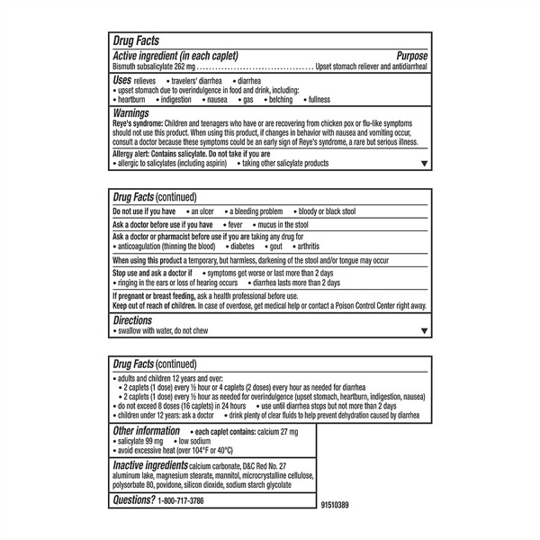 PeptoBismol Upset Stomach Reliever/ Antidiarrheal Caplets 1Source