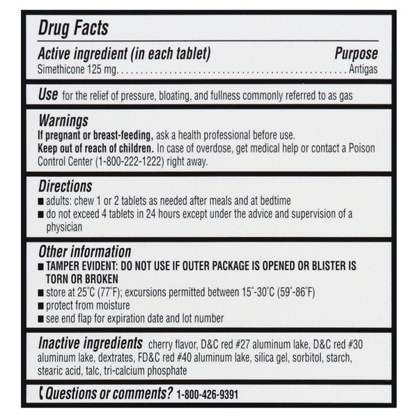 Walgreens Extra Strength Gas Relief Chewable Cherry 1Source
