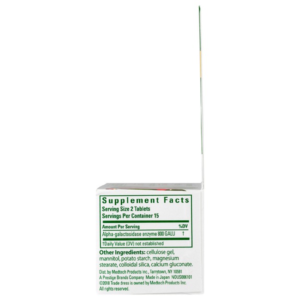 Beano Ultra 800 Food Enzyme Dietary Supplement Tablets 1Source