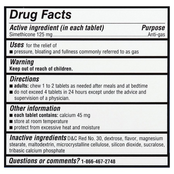 Walgreens Gas Relief Chewable Tablets Extra Strength Cherry Creme 1Source