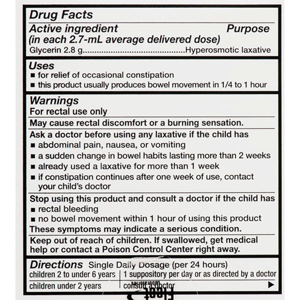 Fleet Children'S PediaLax Liquid Glycerin Laxative Suppositories 1Source