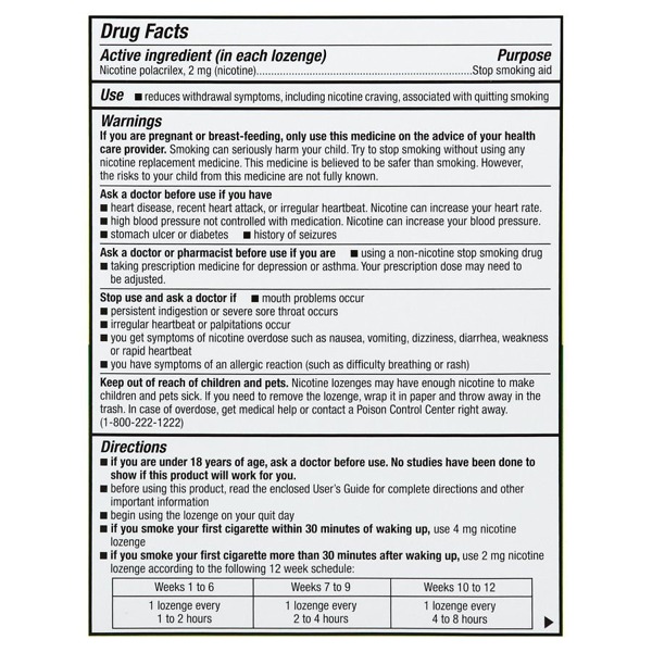 Walgreens Nicotine 2MG Mint MiniLozenges 1Source