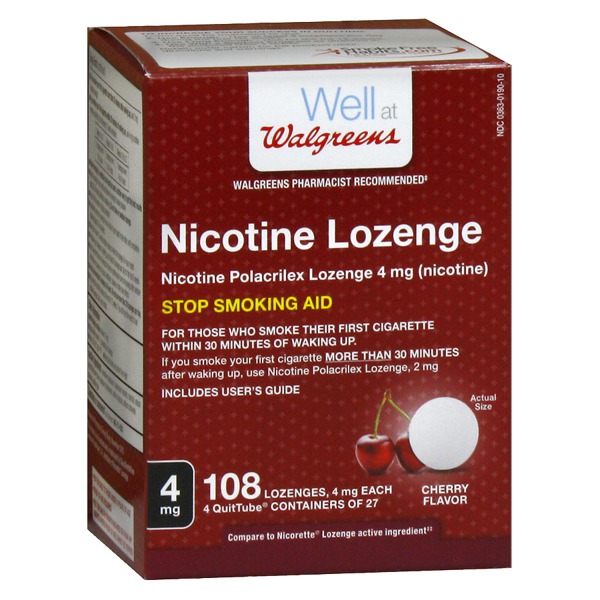 Walgreens Nicotine Lozenges 4 Mg Cherry 1Source