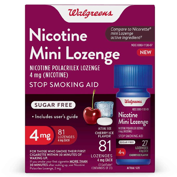 Walgreens Nicotine 4 Mg Mini Lozenges Cherry Ice 1Source