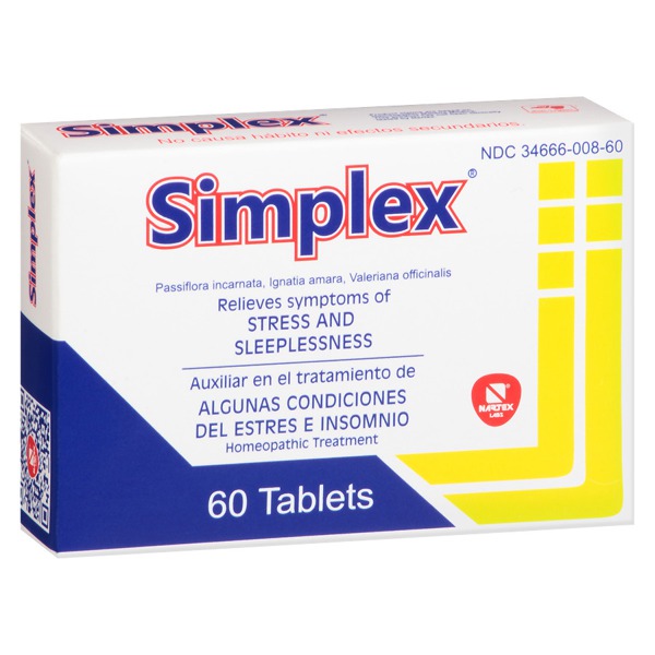 Simplex Homeopathic Stress & Sleeplessness Tablets - 1Source