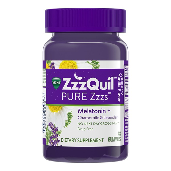 Zzzquil PURE Zzzs Dietary Supplement Gummies Wildberry Vanilla 1Source