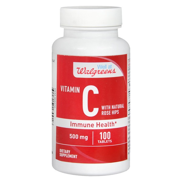 Walgreens Vitamin C With Natural Rose Hips Immune Health 500Mg, Tablets