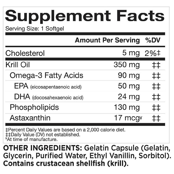 Walgreens Krill Oil Omega3 Softgels 1Source