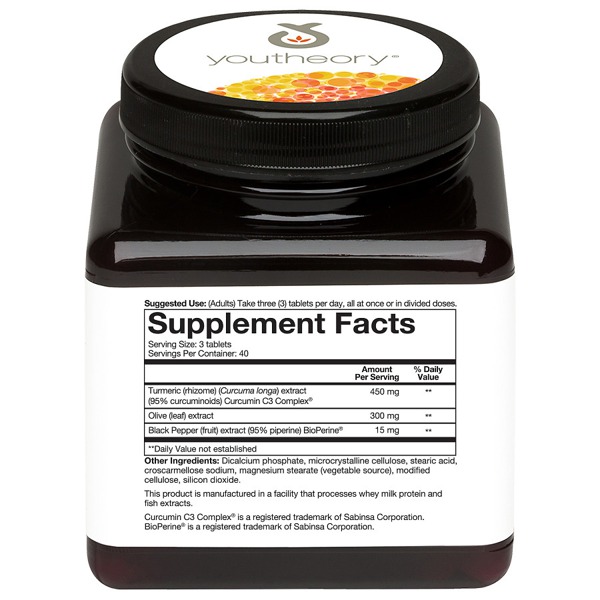 Youtheory Turmeric Advanced Formula AntiInflammatory Support Tablets