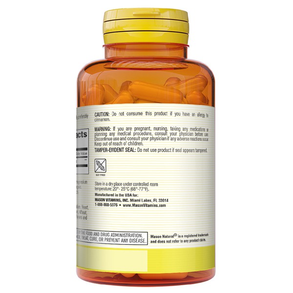 Mason Natural Cinnamon 1000 Mg Capsules 1Source