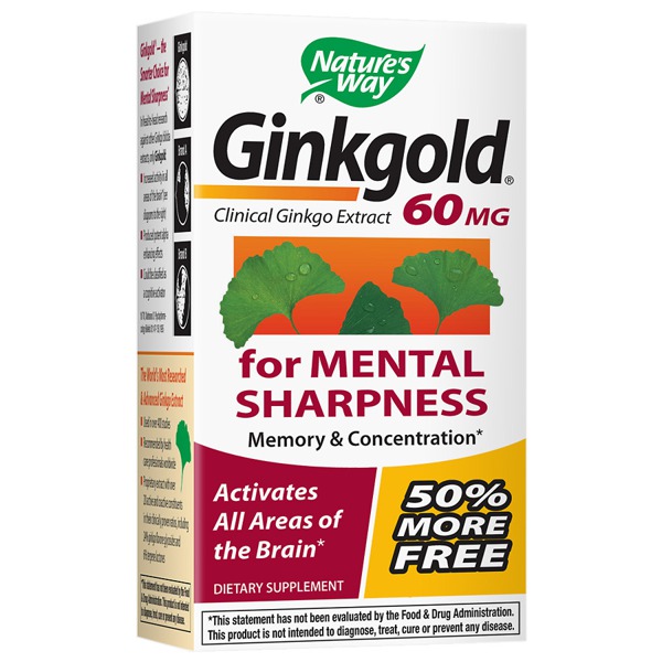 Nature'S Way Ginkgold Ginkgo Biloba 60Mg, Tablets 1Source