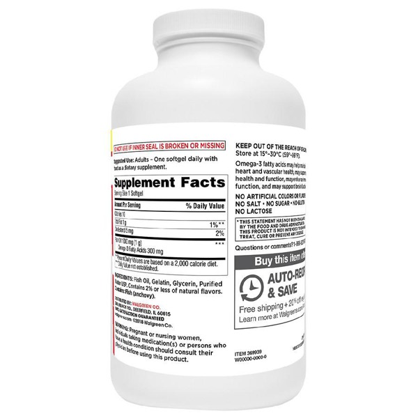 Walgreens Fish Oil 1000Mg 1Source