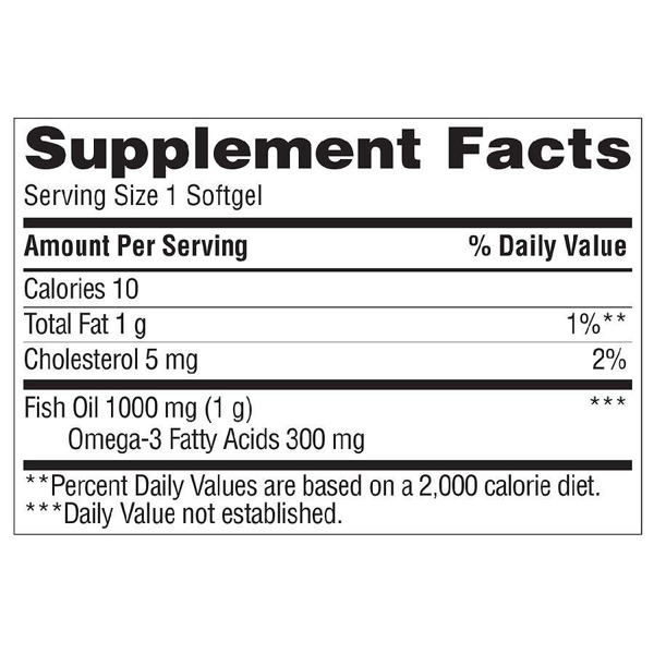 Walgreens Fish Oil 1000Mg 1Source