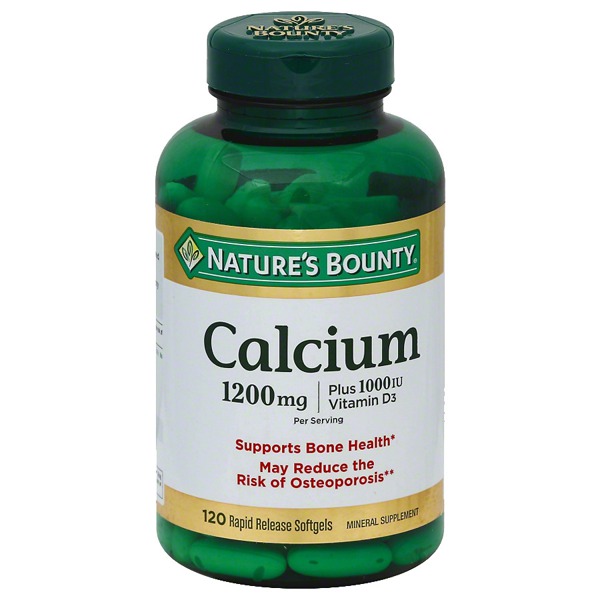 Nature'S Bounty Calcium 1200 Mg Plus Vitamin D3 1000 IU Dietary Supplement Softgels 1Source