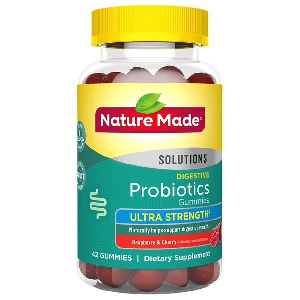 Nature Made Digestive Probiotic UltraStrength Gummies Raspberry