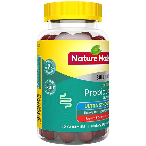 Nature Made Digestive Probiotic UltraStrength Gummies Raspberry