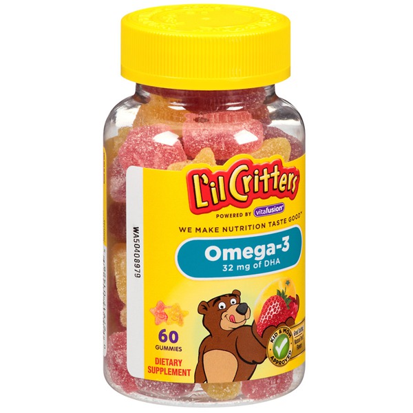 L'Il Critters Omega3 DHA Dietary Supplement Gummy Fish 1Source