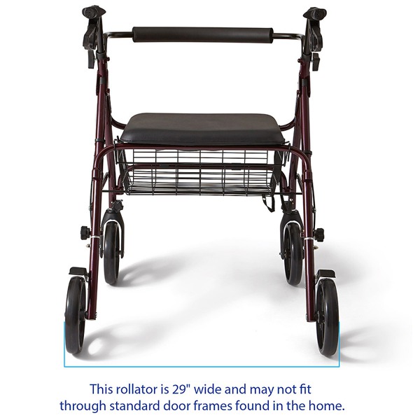 Medline Guardian Bariatric Rollator Heavy Duty Rolling Walker With