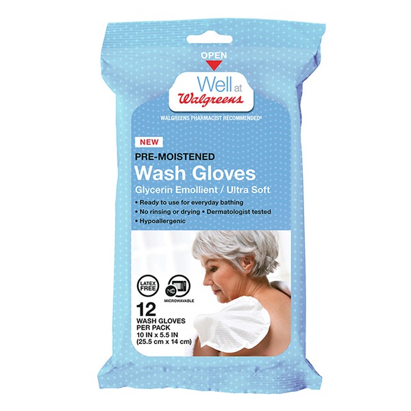 Walgreens PreMoistened Wash Gloves 1Source