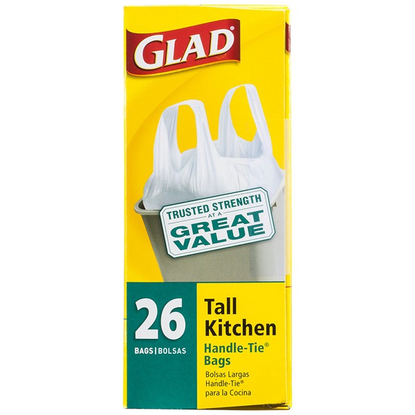 Glad Tall Kitchen HandleTie Trash Bags 13 Gallon White 1Source
