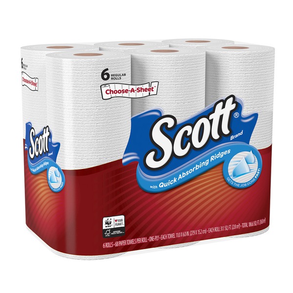 Scott Paper Towels ChooseASheet Regular Rolls White 1Source