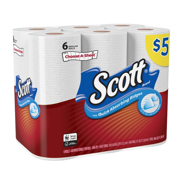 Scott Paper Towels Choose-A-Sheet Regular Rolls White - 1Source