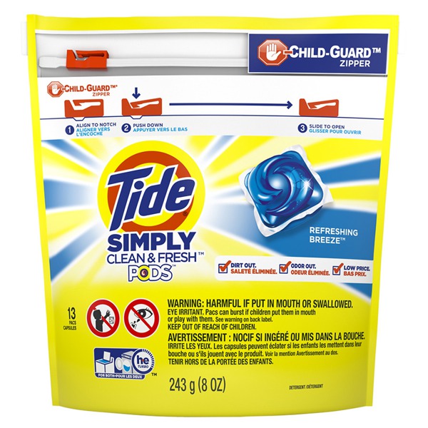 Tide Pods Simply Clean & Fresh Laundry Detergent Pacs Refreshing Breeze