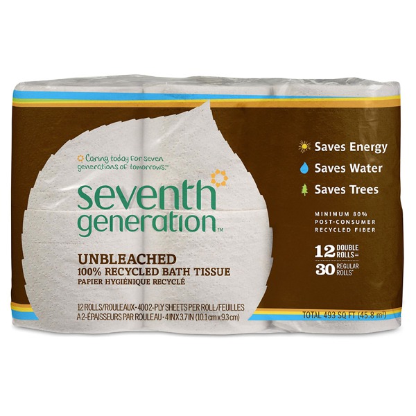 Seventh Generation Unbleached 2Ply 100 Recycled Toilet Paper 1Source