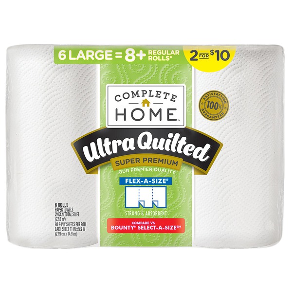 Complete Home Ultra Quilted Super Premium Paper Towels 6 Ct 1Source