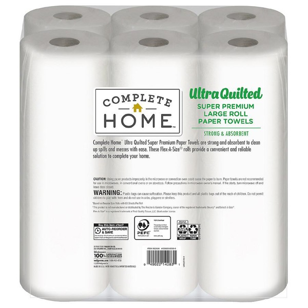 Complete Home Ultra Quilted Super Premium Paper Towels 6 Ct 1Source