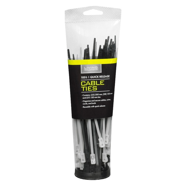 Living Solutions Quick Release Cable Ties 1Source