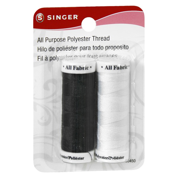 Singer Thread 150 Yards White/ Black 1Source