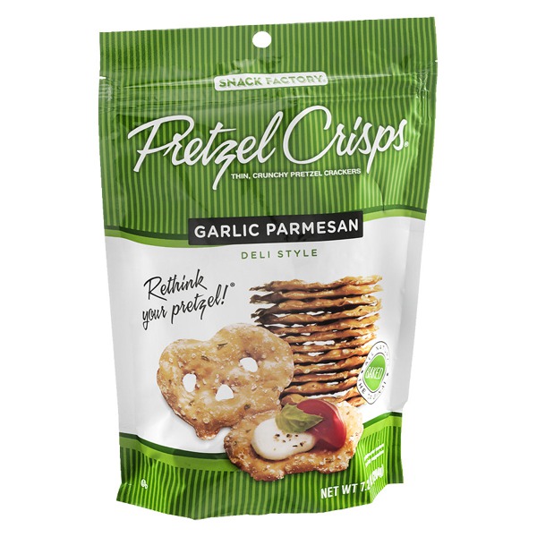 The Snack Factory Pretzel Crisps Garlic Parmesan 1Source