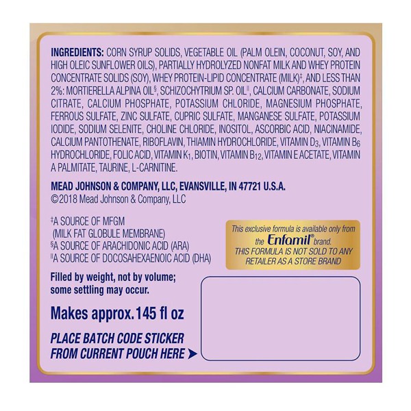 Enfamil Neuropro Gentlease Infant Formula Powder Refill Box 1Source
