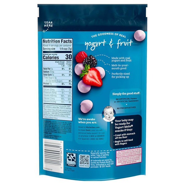 Gerber Graduates Yogurt Melts Mixed Berry 1Source