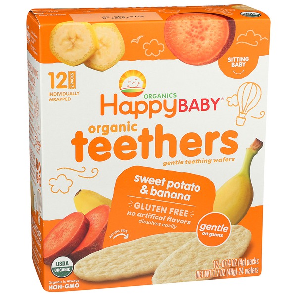 Happy Baby Gentle Teethers Organic Teething Wafers Banana & Sweet