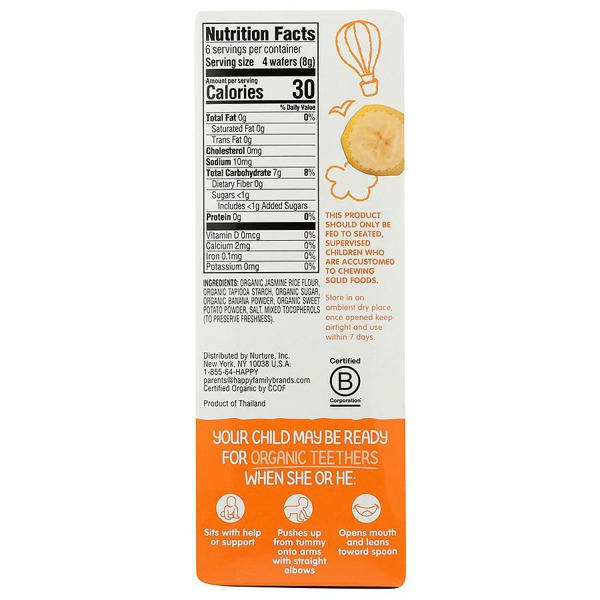 Happy Baby Gentle Teethers Organic Teething Wafers Banana & Sweet Potato 1Source