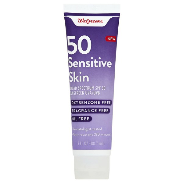 Walgreens Sensitive Sunscreen Lotion SPF 50 1Source