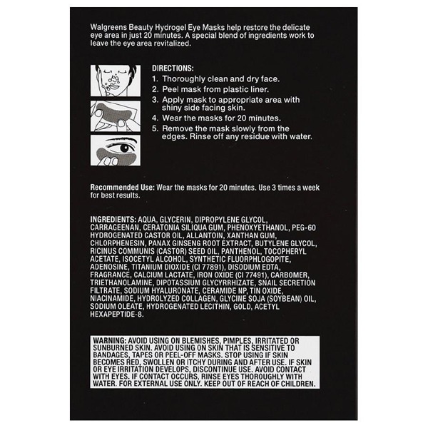 Walgreens Beauty Hydrogel Eye Masks 1Source